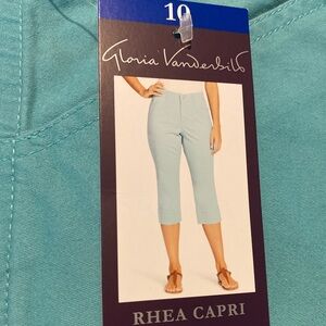 Gloria Vanderbilt Seaspray Stretch Capri Pants 10